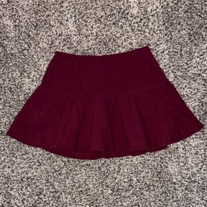 Lands' End Deep Burgundy Skater Skirt